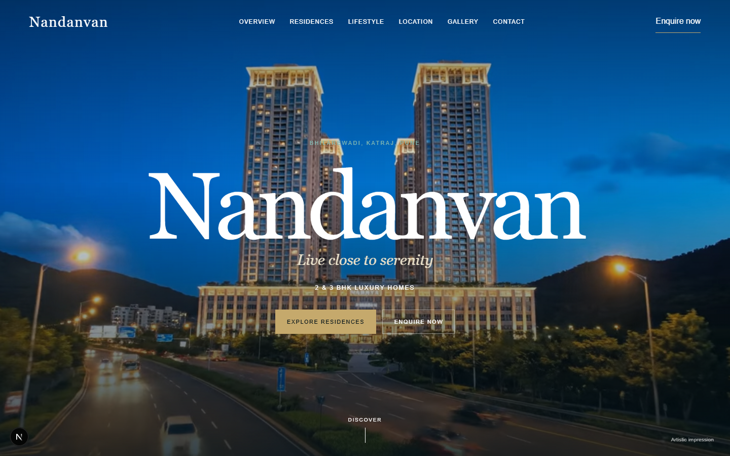 Real Estate desktop website view