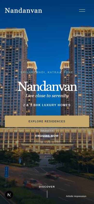 Real Estate mobile experience view